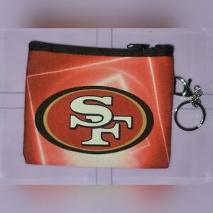 San Francisco 49ers Red Coin Pouch with removable keychain